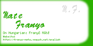 mate franyo business card