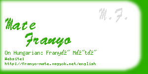 mate franyo business card